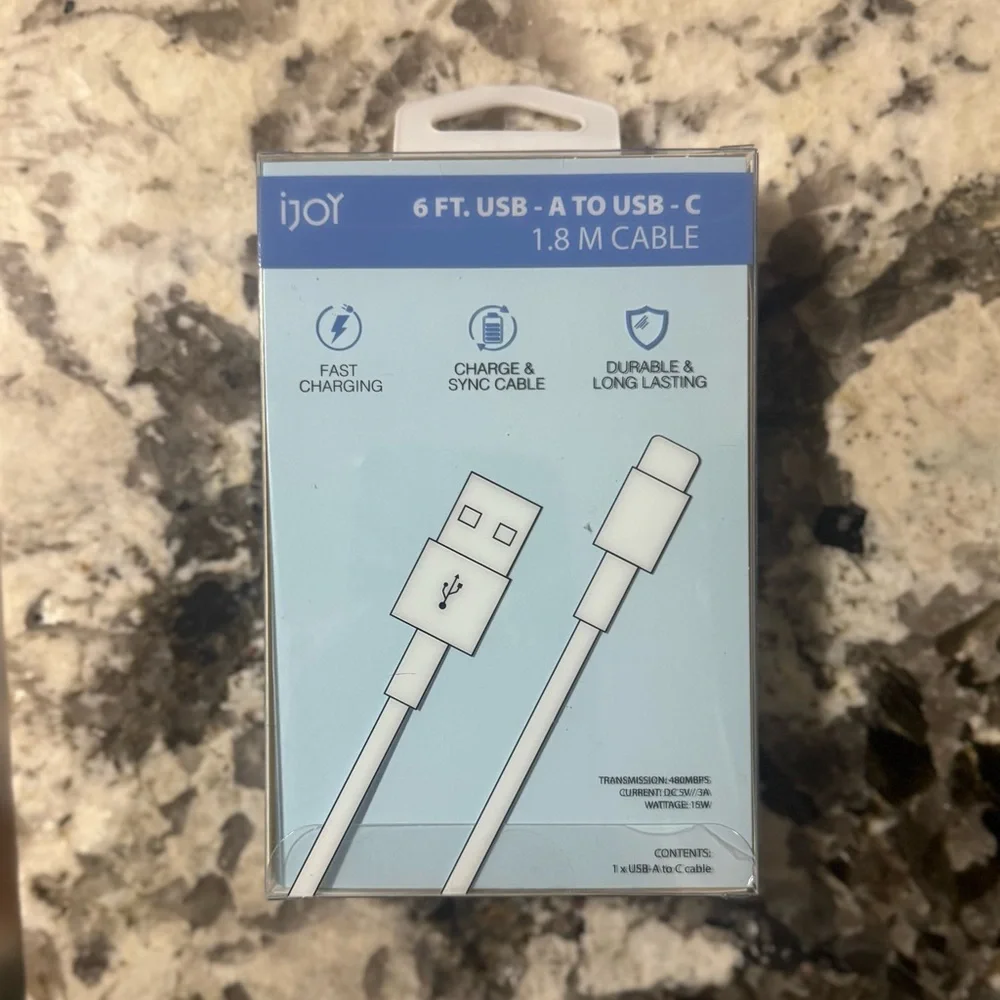NEW Fast Charging USB-C iPhone and iPad Charger 6ft Cable (Blue)